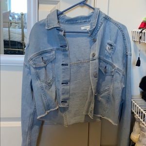 Pacsun cropped distressed jean jacket!